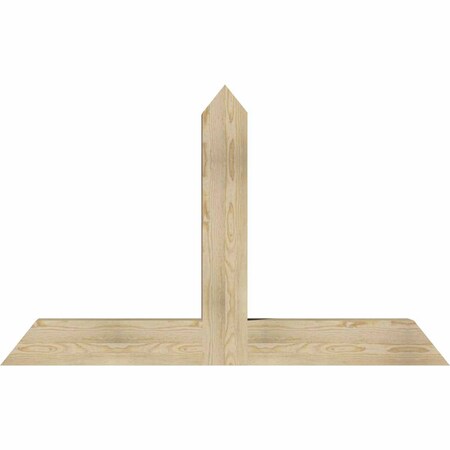 Ekena Millwork Portland Rough Sawn Timber Gable Bracket, Douglas Fir, 60"W x 38"H x 6"D x 6"F, 15/12 Pitch GBW060X38X0606POR00RDF